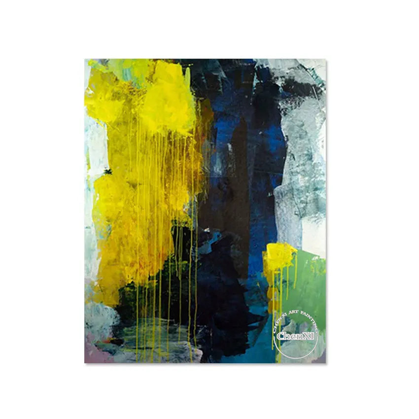 Large Size Office Wall Showpieces Luxury Decors Art Mural On Canvas Hand-painted Colors Painting Artwotk Panel Set For Hotel